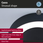 Black Casca LED ceiling light with unusual shape and glare-free illumination for modern interiors