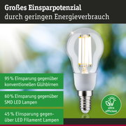 Energiesparlampe mit klarem Glas und E14-Fassung zeigt hohes Einsparpotenzial bei Stromverbrauch