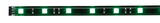 Green LED strip with multiple glowing squares on black circuit board for decorative lighting