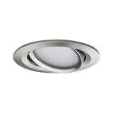 Round adjustable recessed spotlight in brushed stainless steel with white diffuser for LED lighting