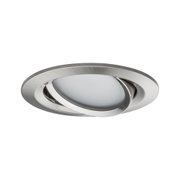 Round brushed stainless steel recessed spotlight with white diffuser for LED lighting