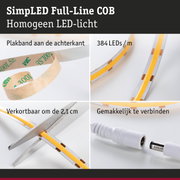 Flexibele LED-strip met 384 LEDs/m, zelfklevend, knipbaar en eenvoudig te verbinden voor verlichting