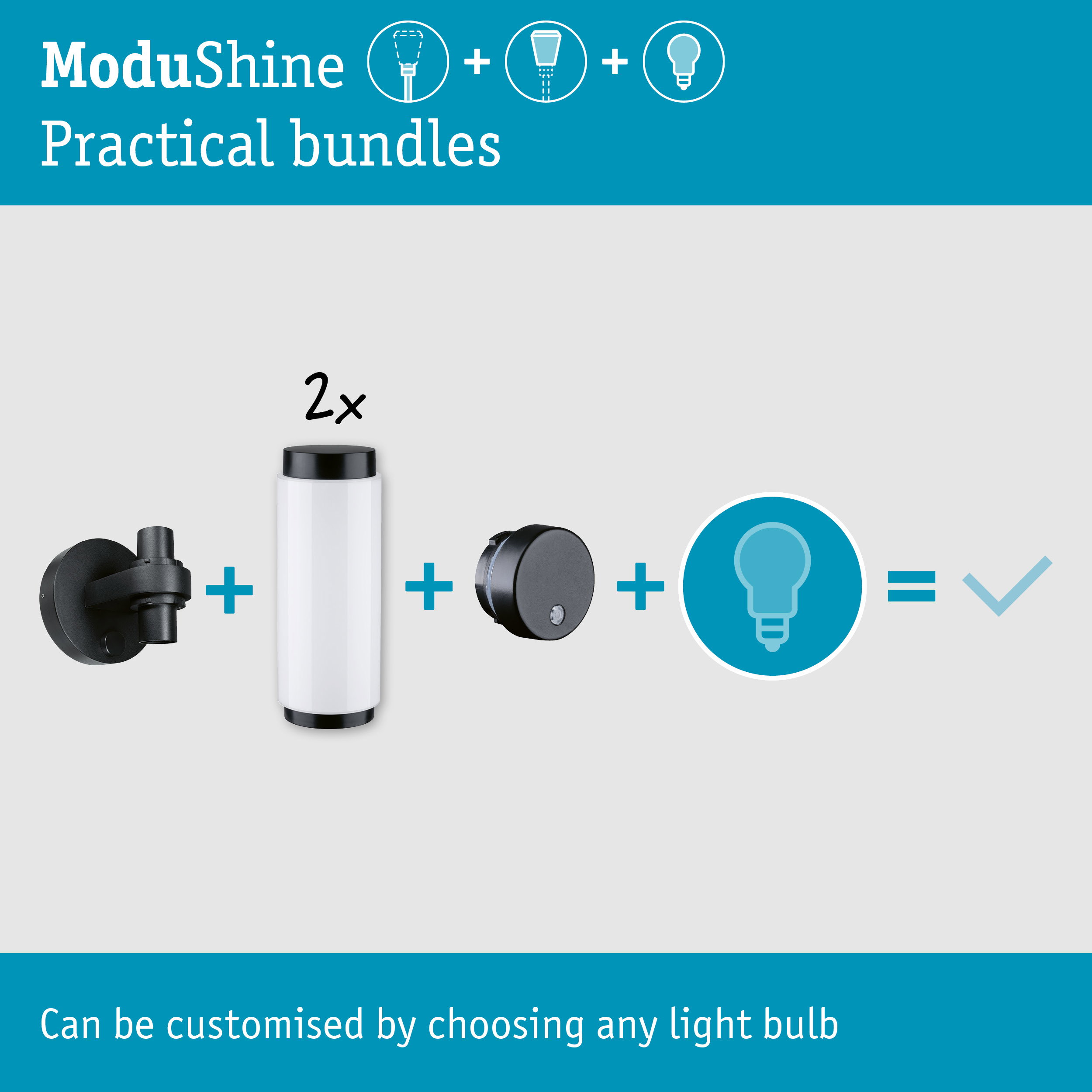Set ModuShine Wall mount 2x Selaro with sensor Anthracite