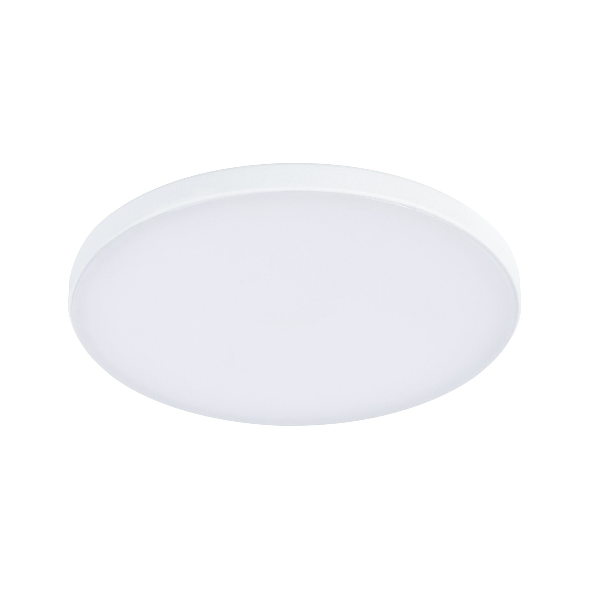 Round white LED ceiling light made of plastic for energy-efficient room lighting