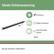 Zwarte LED-lichtbalk met kabel voor eenvoudige montage en flexibele uitbreiding van verlichting