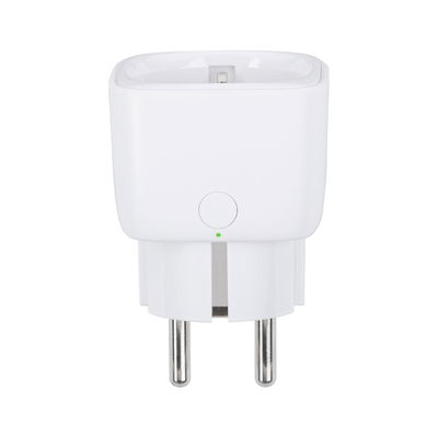 White plastic power plug adapter with two metal prongs for electrical devices