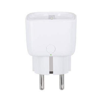 Adaptateur de prise électrique blanc en plastique avec deux broches métalliques