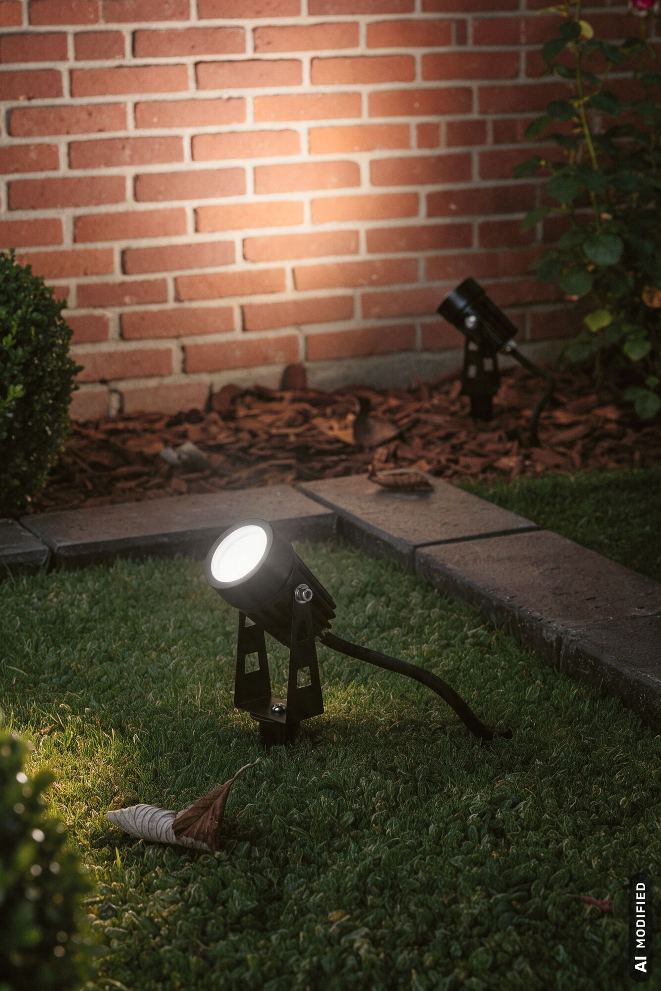 Plug & Shine LED Garden spotlight Warm white Individual Spot IP65 3000K 2W Black