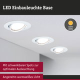 Weiße LED-Einbauleuchte Base mit schwenkbaren Spots und warmweißem Licht für optimale Raumbeleuchtung