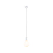 Suspension blanche avec câble et ampoule chaude pour éclairage intérieur moderne