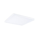 Flat square white LED ceiling panel made of plastic for modern room lighting solutions