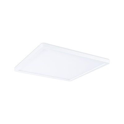 Flat square white LED ceiling panel made of plastic for modern room lighting solutions