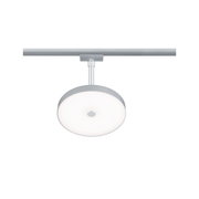 Rundes LED-Spotlicht in Silber aus Metall für Schienensystem mit weißem Diffusor