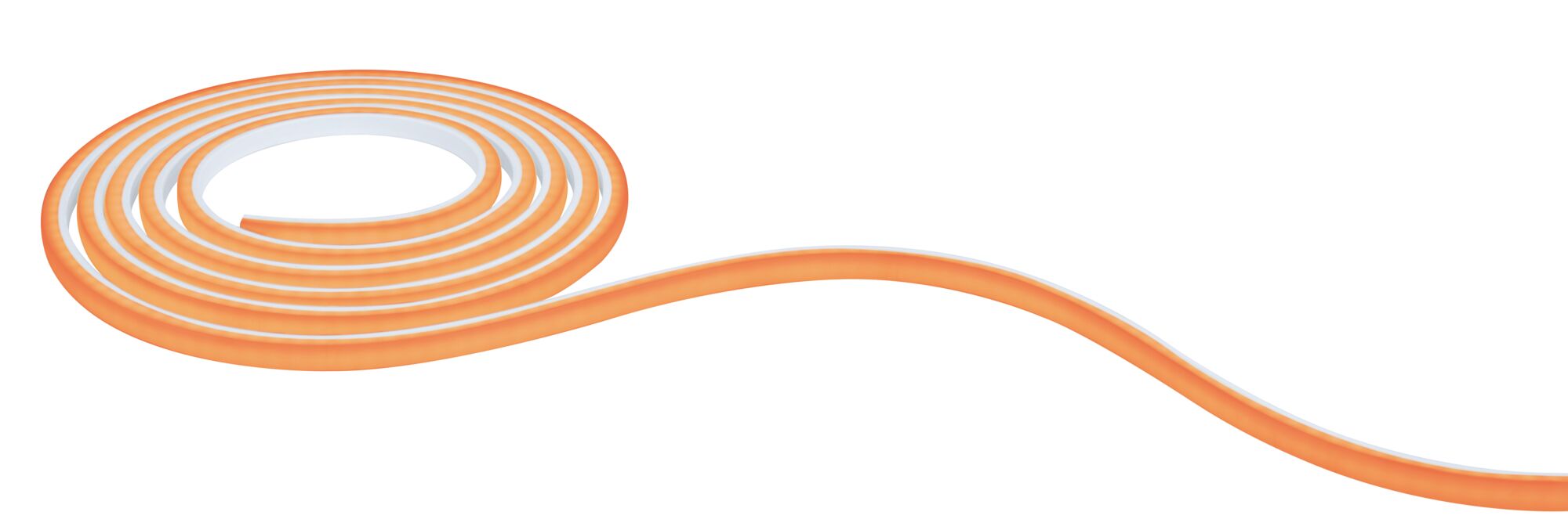 Oranger LED-Neon-Streifen aus flexiblem Material für dekorative Beleuchtung und Lichtakzente.