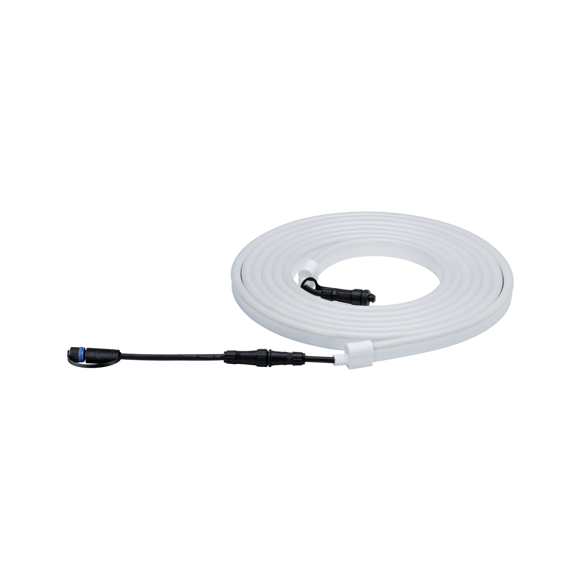 Câble d'extension LED blanc avec connecteurs noirs pour installations d'éclairage flexibles
