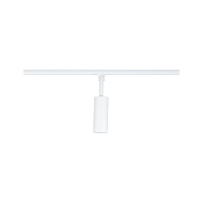 Moderne witte metalen LED-plafondspot voor railsystemen, minimalistisch ontwerp