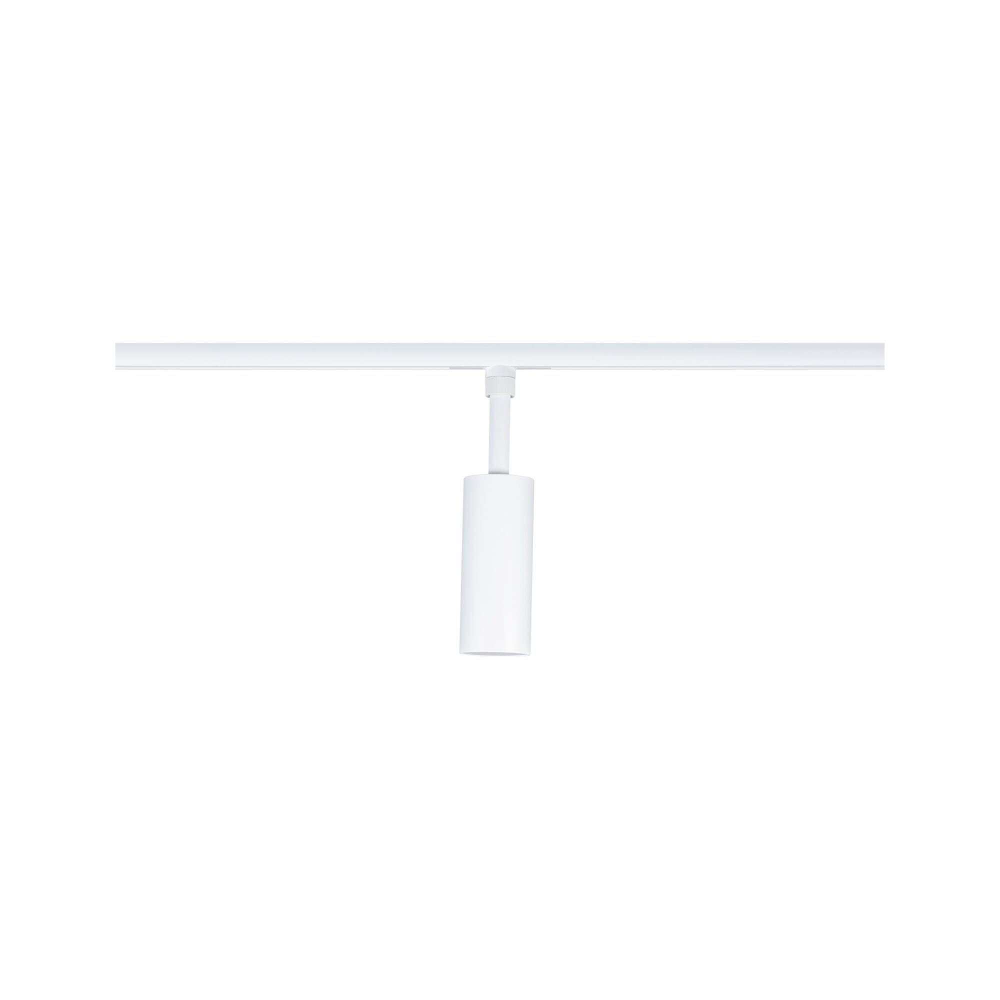 Modern white metal LED ceiling spotlight for track systems, minimalist lighting design