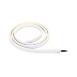 Flexible warm white LED strip light with white casing for modern interior lighting