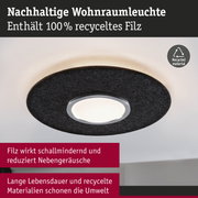 Nachhaltige Wohnraumleuchte mit schwarzem Filzring aus 100% recyceltem Material für energiesparende Beleuchtung