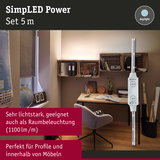 SimpLED Power LED-Lichtband 5 m in Tageslichtweiß, ideal für Möbel- und Raumbeleuchtung