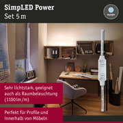 LED-Lichtleiste SimplLED Power Set 5 m mit Tageslichtfarbe, ideal für Möbel- und Raumbeleuchtung