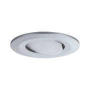 Runder Einbaustrahler aus silbernem Metall mit weißem LED-Leuchtmittel für moderne Beleuchtung