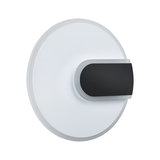 Round white LED wall spotlight with black switch for modern indoor lighting