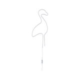 White LED neon light shaped like a flamingo made of plastic with control cable for decorative lighting