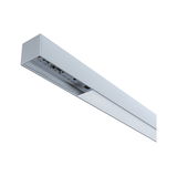 Slim silver aluminum LED under-cabinet light with glare-free diffuser for kitchen lighting