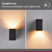 LED-wandlamp Flame insectvriendelijk IP44 hoekig 58x103mm 2200K 4W 265lm 230V 75° Antraciet Metaal