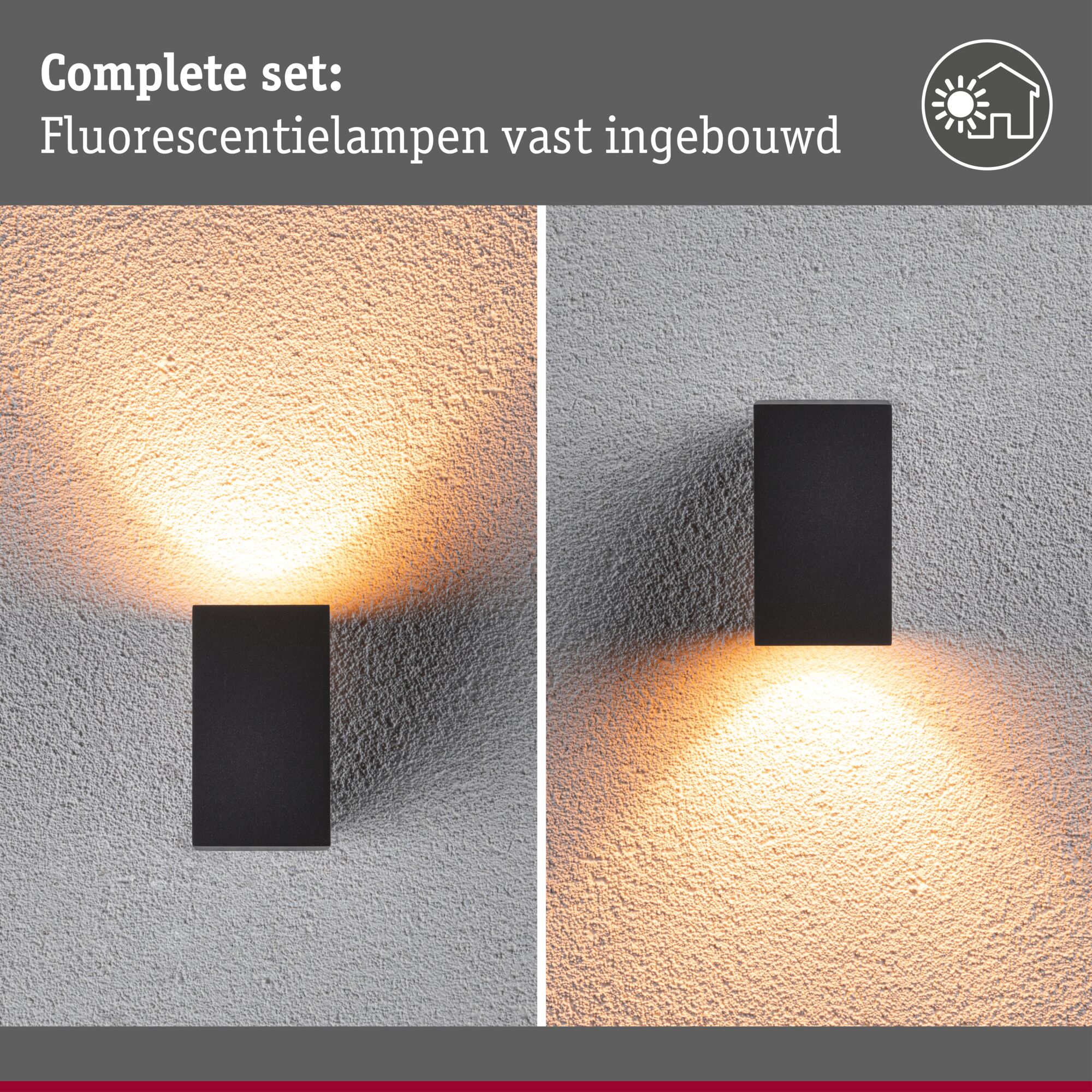 LED-wandlamp Flame insectvriendelijk IP44 hoekig 58x103mm 2200K 4W 265lm 230V 75° Antraciet Metaal