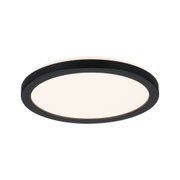 Plafonnier LED rond avec cadre en aluminium noir et lumière blanc chaud pour pièces à vivre