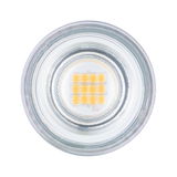 Round LED bulb with clear glass and yellow LED chips for energy-efficient lighting