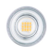 Round LED bulb with clear glass and yellow LED chips for energy-efficient lighting