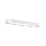 Modern white LED wall light fixture in metal with warm white light for indoor use