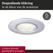 Ronde zilveren inbouwspot met LED-lichtbron en IP23 beschermingsklasse voor verlichting