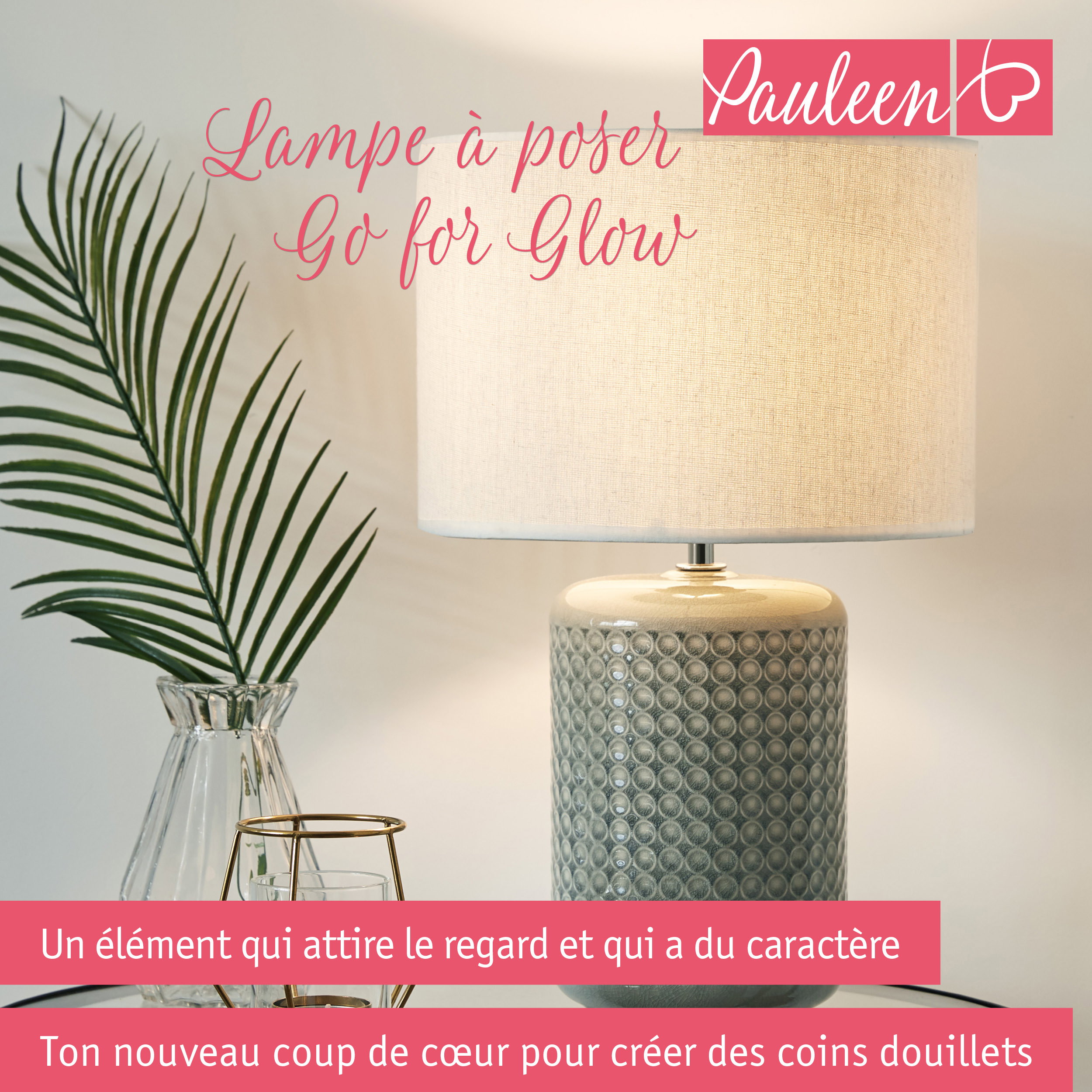 Paulmann Pauleen Lampe à poser Go for Glow E27 max. 20W Beige/Gris/Vert