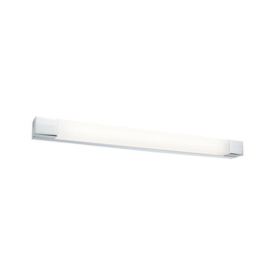 Moderne LED-Wandleuchte mit chromfarbenem Metallrahmen und weißem Diffusor für Wohnräume