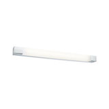 Moderne LED-Wandleuchte mit chromfarbenem Metallrahmen und weißem Diffusor für Wohnräume