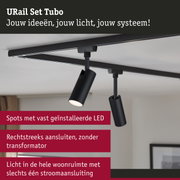 Zwart URail Set Tubo LED-schienensysteem met verstelbare spots voor moderne woonverlichting
