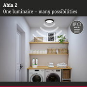 Abia 2 black LED ceiling light with sensor for versatile lighting in laundry room