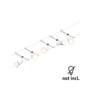Weißer LED-Seilstrahler mit mehreren Spots aus Metall für moderne Innenbeleuchtung