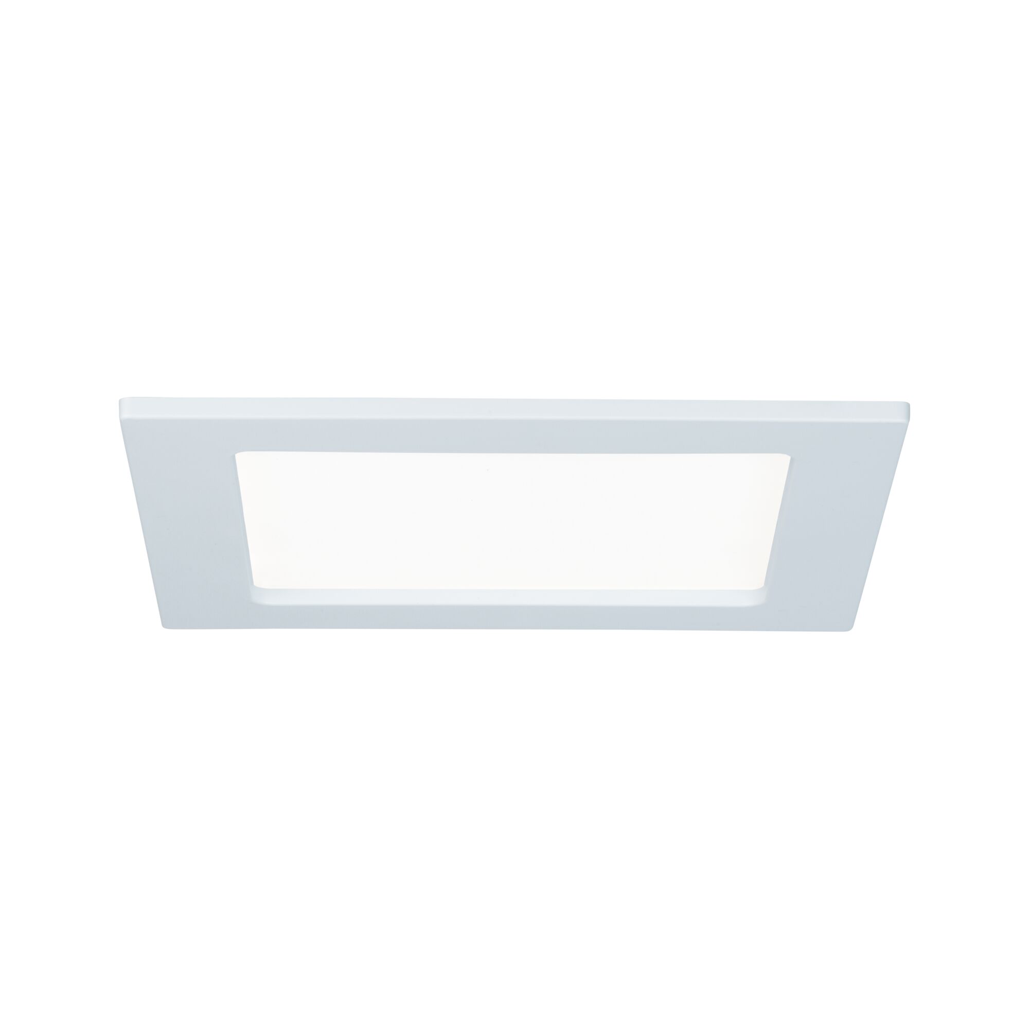 Rectangular white LED recessed light with matte frame for energy-efficient room lighting