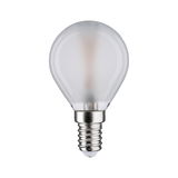Round frosted LED bulb with E14 base in white for energy-efficient lighting