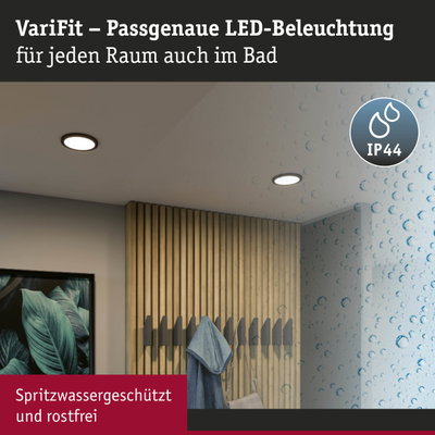 VariFit LED-Einbaustrahler in Weiß mit IP44 Schutz für Badezimmer und feuchte Räume