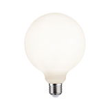 Round frosted light bulb with E27 base in white for energy-saving lighting