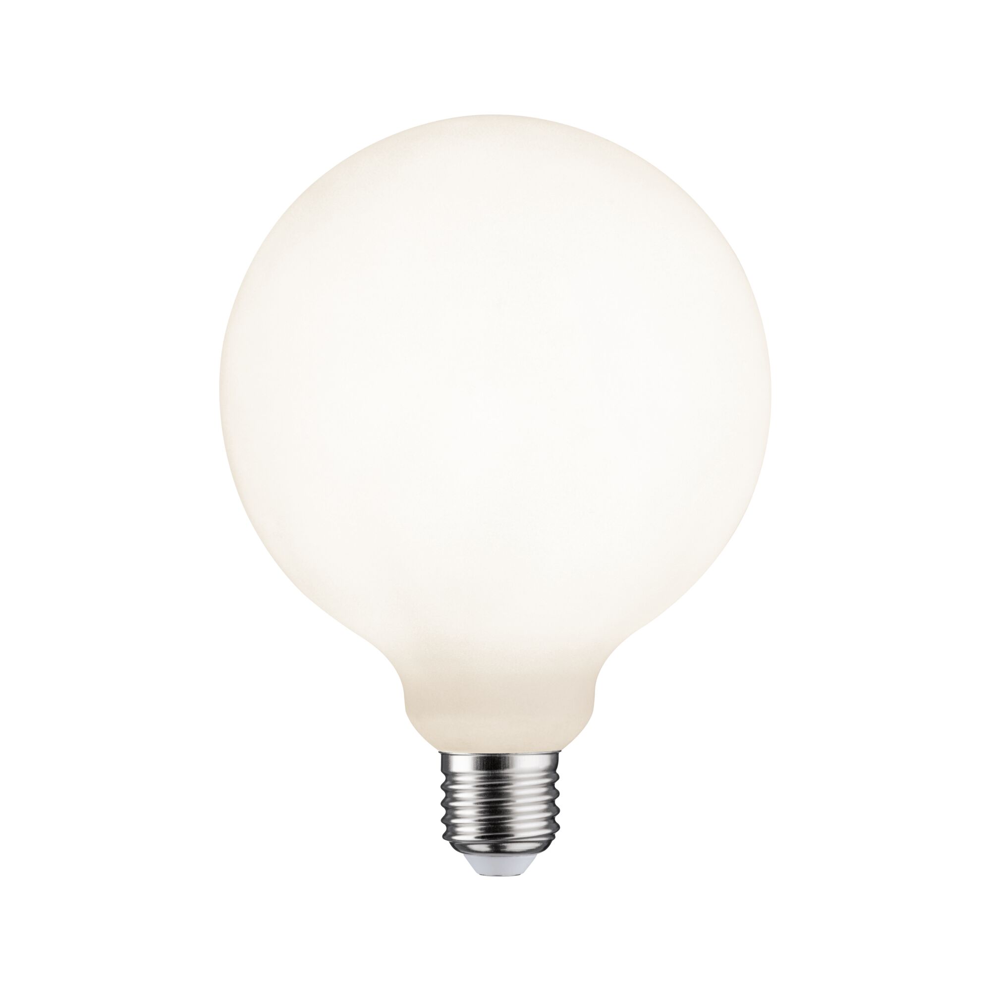 White Lampion 230 V Filament LED Globe G125 E27 400lm 4,3W 3000K dimmable White Round frosted light bulb with E27 base in white for energy-saving lighting