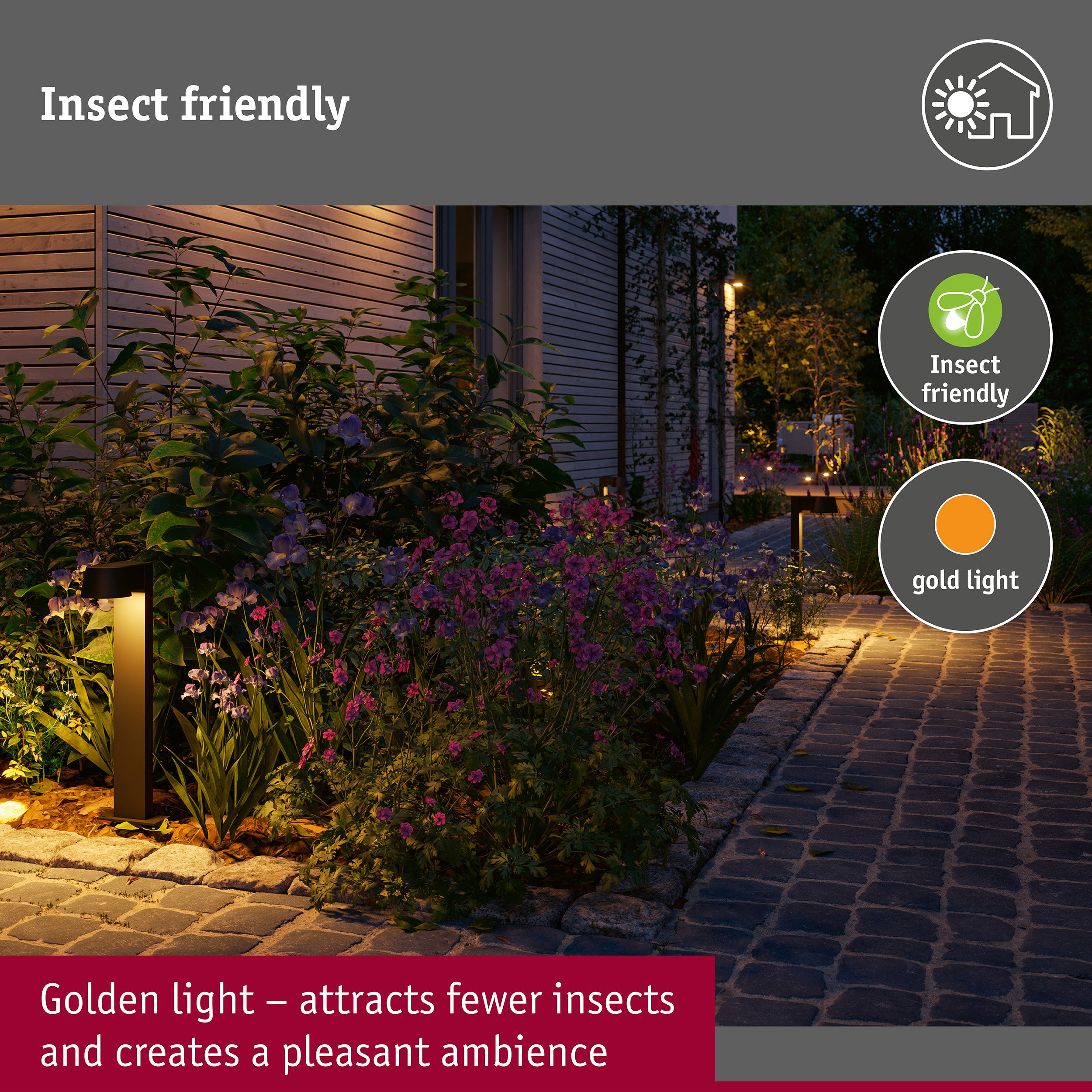 LED Bollard light Capea insect friendly IP44 500mm 2200K 6W 450lm 230V 98° Anthracite Aluminium