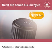 Schwarzer solarbetriebener Deckel mit integriertem Solarmodul für nachhaltige Energie.
