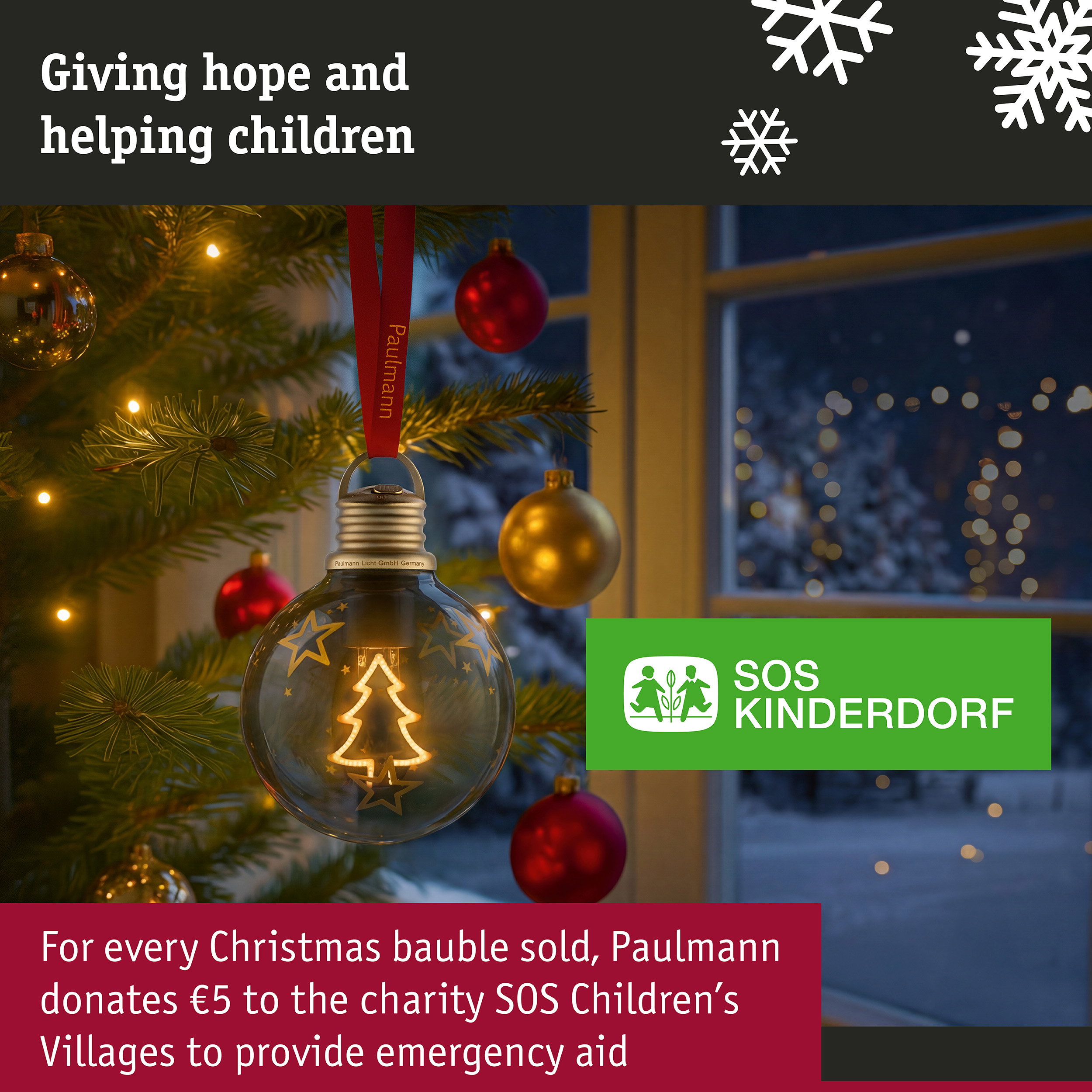 Battery-Powered Light Christmas Globe Tree Brown, Gold 100mm 2200K